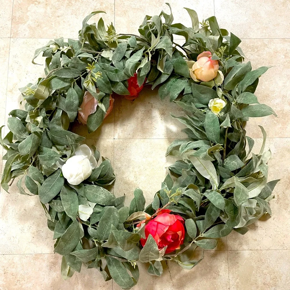West Elm Eucalyptus Wreath w/ Peonies